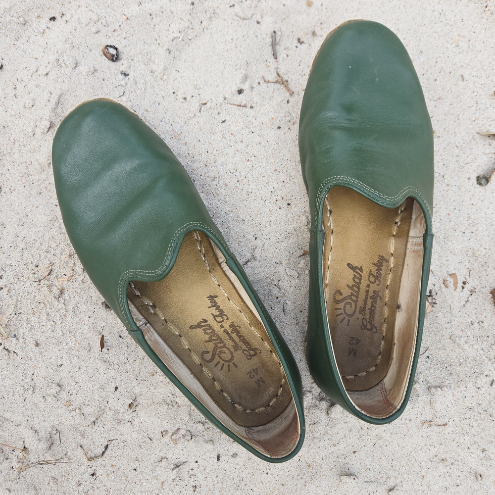 Saba Green Leather Men's Shoes (Size 42)